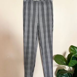 SHEIN Privé Elastic Waist Plaid Pants